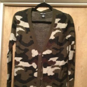 Wet Seal button front camo cardigan